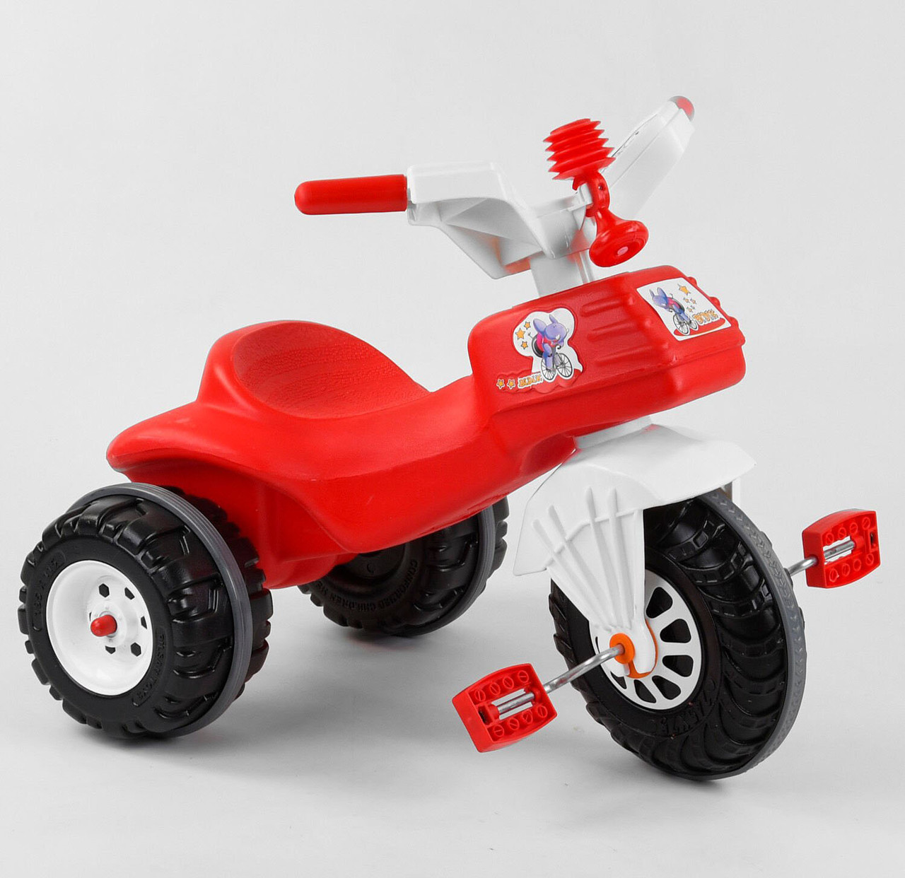 Велосипед триколісний 07-119 Pilsan червоний з білим, клаксон, фото 1