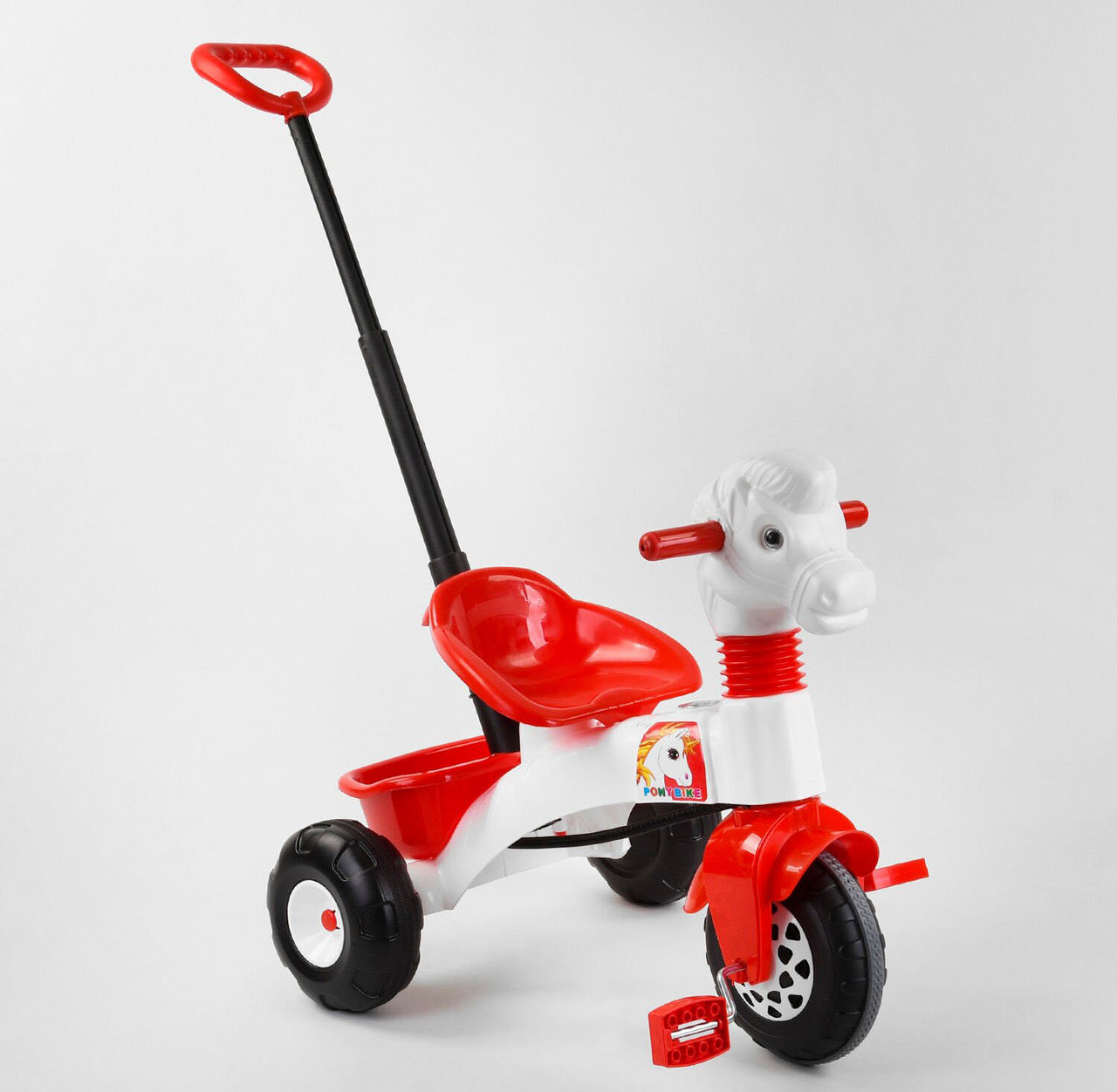 Велосипед триколісний з батьківською ручкою 07-139 Pilsan світло, звук, кошик, фото 1