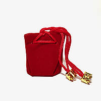 Мешочек бархатный красный для украшений и мелких подарков