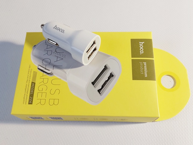 Зарядний пристрій автомобільний 2USB 2,4А (Hoco) Z2A
