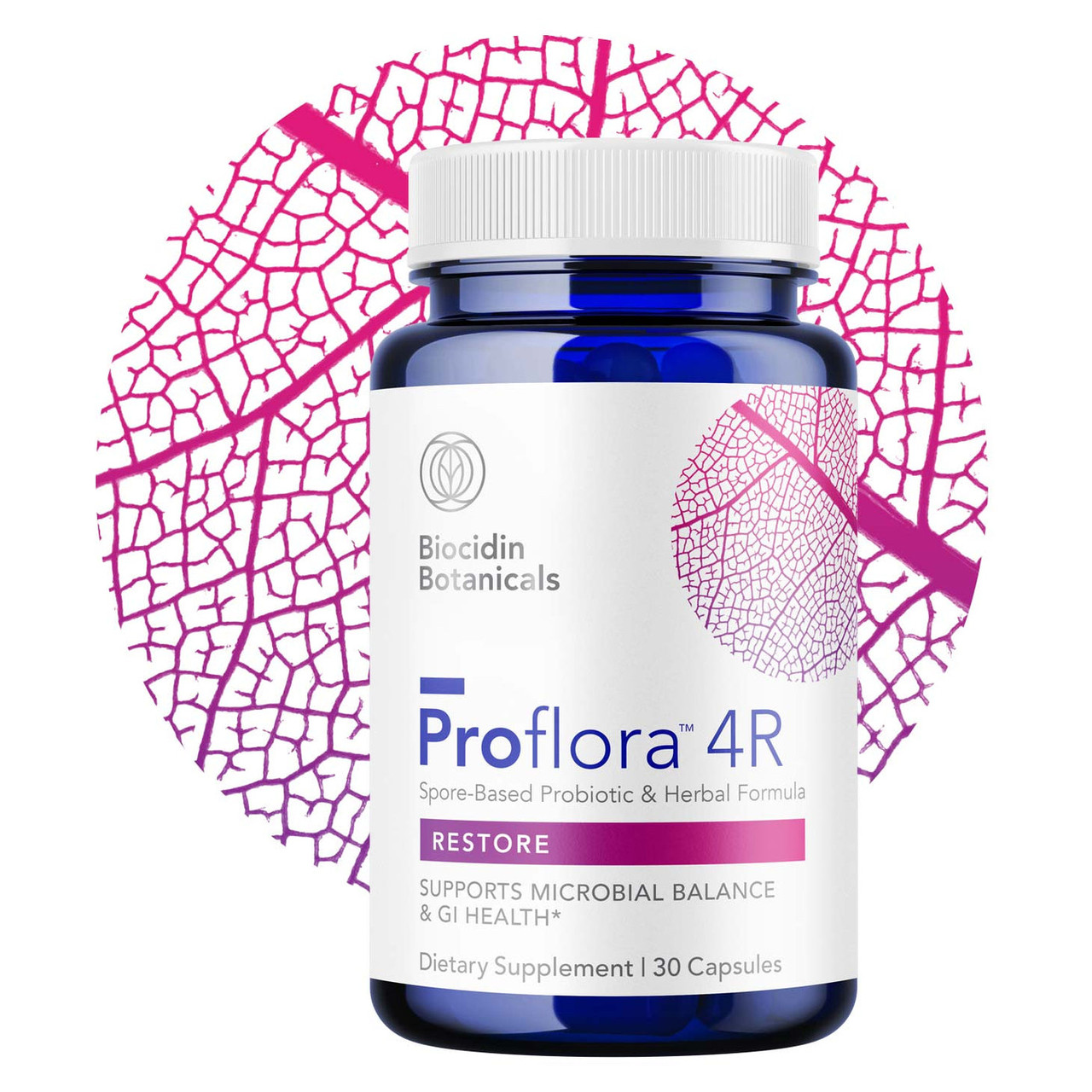 Biocidin Botanicals, Proflora 4R, Spore-Based Probiotic & Herbal Formula, споровий пробіотик із травами 30 кап., фото 1