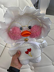 Іграшка "Lalafanfan" з одягом (кофта+шапка на зав'язках+окуляри) Біла 4122 Белый, Унисекс