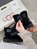 Уги жіночі Ugg Black чорні натуральна замша з хутром теплі на зиму короткі, фото 6