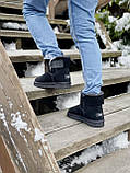 Уги жіночі Ugg Black чорні натуральна замша з хутром теплі на зиму короткі, фото 7