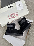 Уги жіночі Ugg Black чорні натуральна замша з хутром теплі на зиму короткі, фото 8