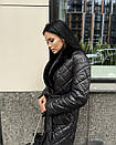 Пальто стьобане з плащової тканини зимове Стокгольм чорний, фото 3