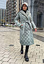 Пальто стьобане з плащової тканини зимове Стокгольм оливковий, фото 2