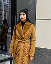 Пальто стьобане з плащової тканини зимове Стокгольм карамель, фото 4