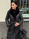 Пальто стьобане з плащової тканини зимове Стокгольм чорний, фото 4