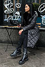 Пальто стьобане з плащової тканини зимове Стокгольм чорний, фото 5