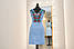 Сукня з поясом з спідницею фатиновою з коротким рукавом - вишивка - хрестик, Онікс, колір - блакитний., фото 6