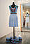 Сукня з поясом з спідницею фатиновою з коротким рукавом - вишивка - хрестик, Онікс, колір - блакитний., фото 2