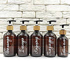 Набір дозаторів для ванної "Аргентина" коричневий пластик дерево 500-300 мл (5 шт.) укр, фото 3