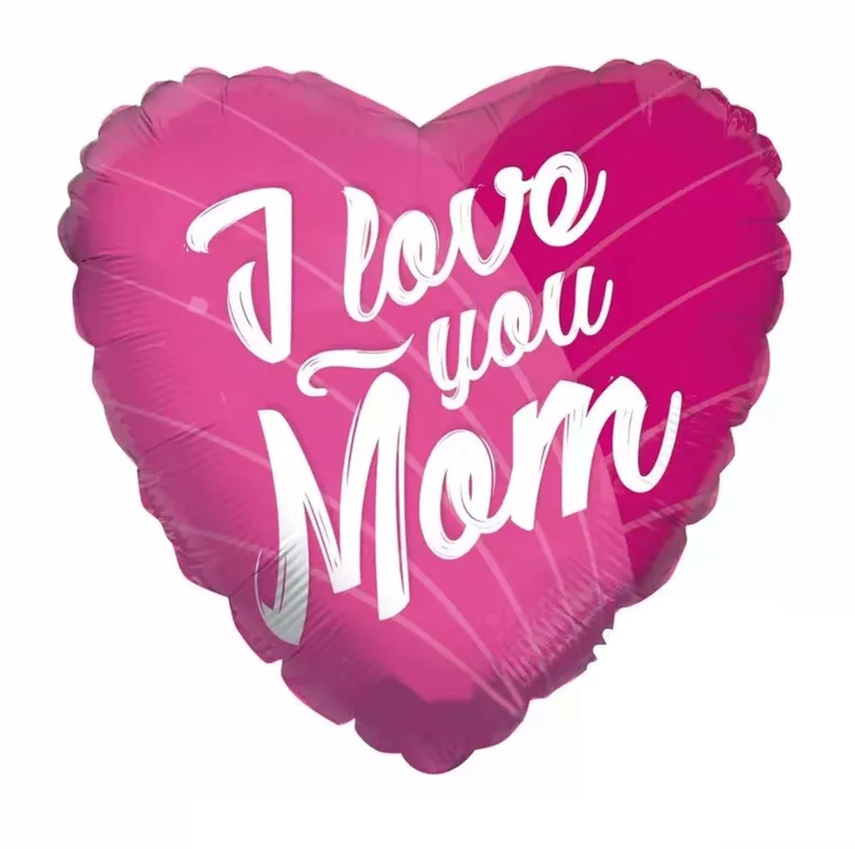 Фольгована кулька серце "I Love you Mom" рожева 18"(45см) 1шт.