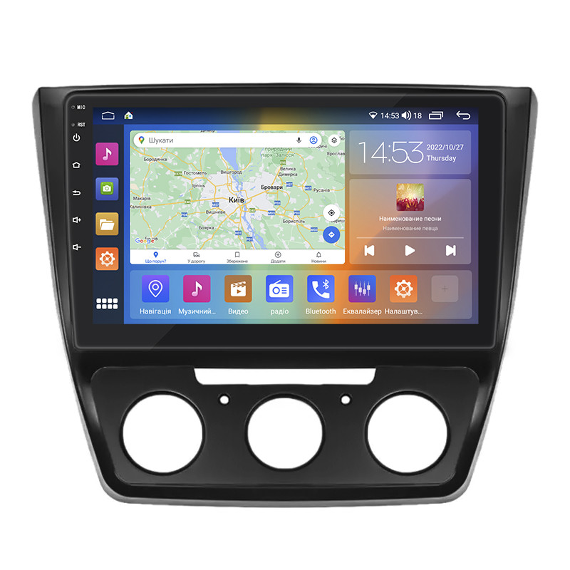 Штатна магнітола 10" Lesko для Skoda Yeti I Рестайлінг 2013-2018 4/64Gb CarPlay 4G Wi-Fi GPS Prime Субару