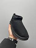 Уги жіночі Ugg Ultra Mini Black чорні натуральна замша з хутром теплі на зиму короткі стильні, фото 2