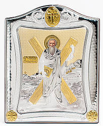 Ікона Андрія Первозванного 20x25см з позолотою в срібній рамці з позолотою