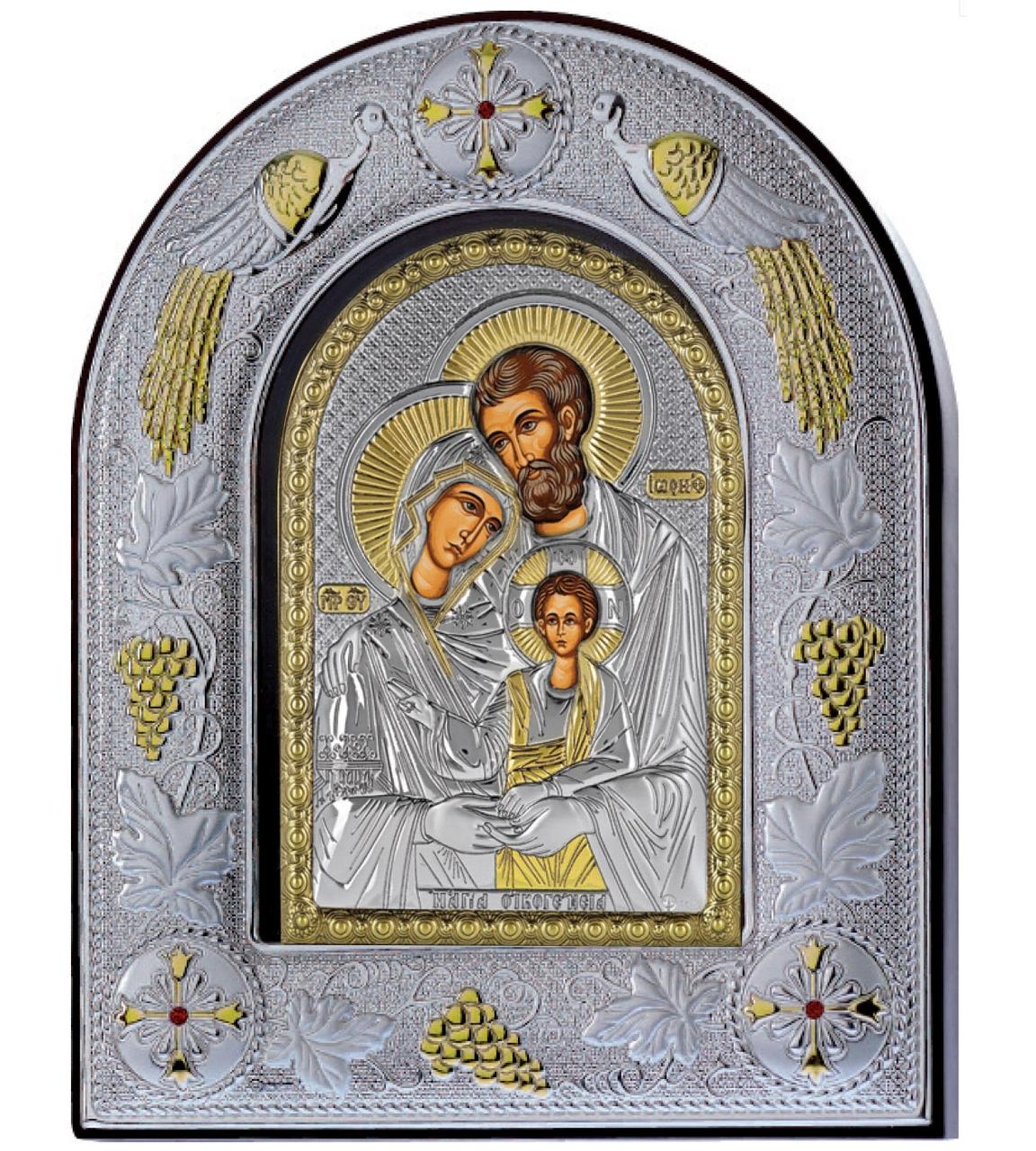Святе Сімейство 12х14см аркової форми на білій шкірі