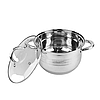 Каструля Maestro MR-3513-22 із нержавіючої сталі 5.1 л (22 см) | Каструля зі скляною кришкою Маестро, фото 2