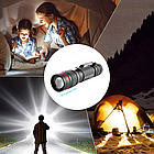 Ліхтар ручний акумуляторний, з USB-заряджання та Zoom, BL-B518-XPE + Кейс / Потужний алюмінієвий ліхтарик, фото 2
