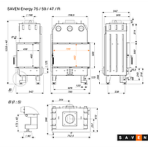 Камінна топка кутова SAVEN Energy 85х50х47L (17,0 kW) ECO, фото 2