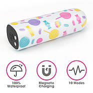 Компактний вібратор із принтом Rechargeable Lollipop Massager | Puls69, фото 3