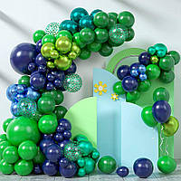 Набор 107 шаров для фотозоны Оттенки моря Зеленый и бирюза