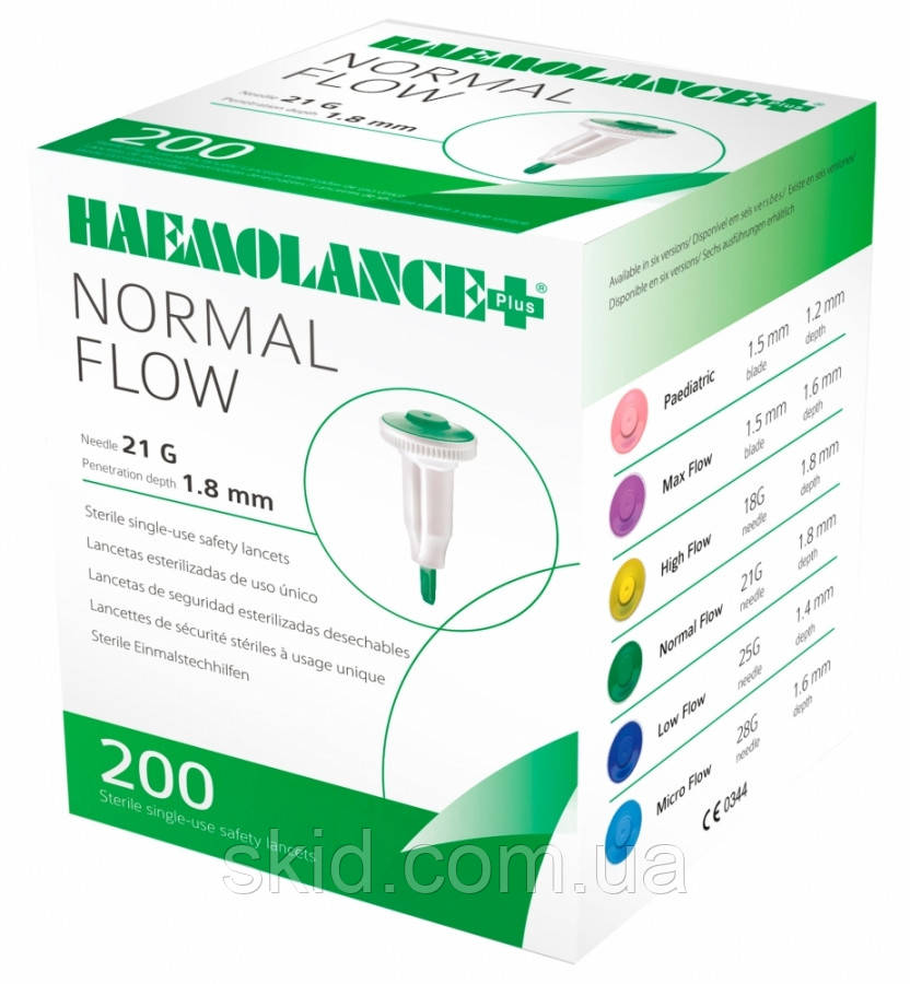 Ланцети автоматичні HAEMOLANCE Plus NORMAL FLOW  21G, фото 1