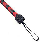 Батіг гнучкий Снейк, натуральна шкіра, колір чорно-червоний, довжина - 80 см KityS, фото 3