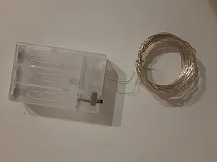 Новорічна світлодіодна гірлянда НА БАТАРЕЙКАХ РОСА 50 LED 5 м білий, фото 1