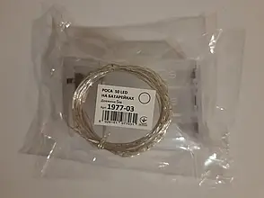 Новорічна світлодіодна гірлянда НА БАТАРЕЙКАХ РОСА 50 LED 5 м білий, фото 4