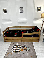 Кровать AFINA 190*80 см (бук), покрытое льняным маслом с ящиками