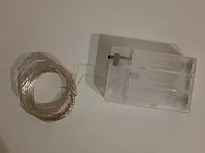 Новорічна світлодіодна гірлянда НА БАТАРЕЙКАХ 100 LED 10 м теплий білий, фото 4