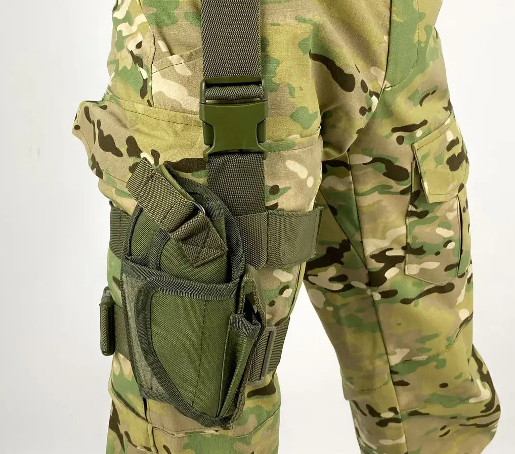 Стегнова кобура ПМ ОЛИВА (пістолет Макарова) з підсумком під магазин