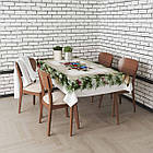 Скатертина новорічна прямокутна 150*215 см, Туреччина колір білий