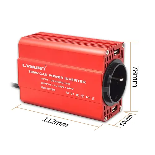 Инвертор универсальный LVYUAN 300W 12 в на 220 для ноутбука, ТВ, wifi ...