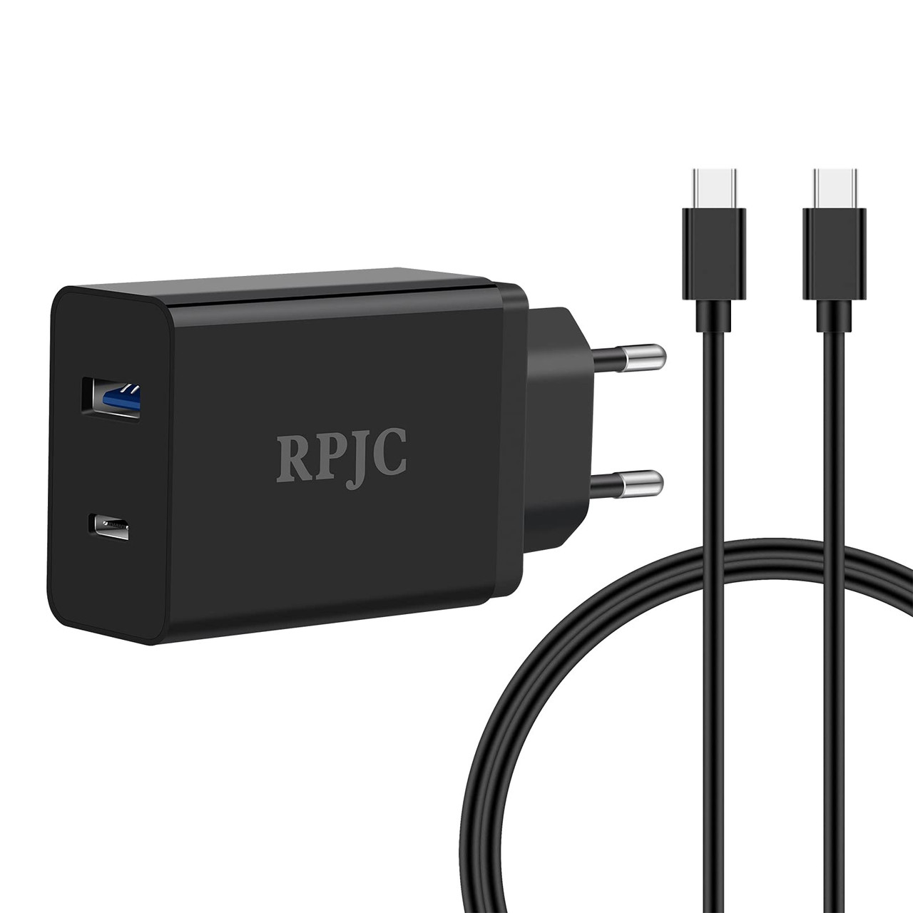 Адаптер живлення RPJC 2-в-1 Smart USB-C, швидке заряджання, 30 Вт — чорний