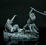 Статуетка колекційна Вікінг проти русича 9 см фігурка з металу та олова, декор інтер'єр антикваріат, фото 2