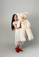 Величезний плюшевий ведмедик 140 см гарний плюшевий ведмедик подарунок дівчині в бежевому кольорі оригінальний подарунок