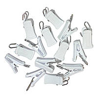 Затискачі - прищіпки для штор пластикові білі 100 шт/уп