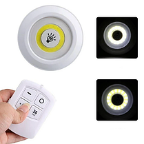 Комплект LED-світильників із пультом і таймером бездротові лампочки настінно-стельові 3 шт сенсорний нічник, фото 2