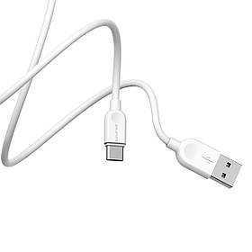 Кабель BOROFONE BX14 USB to Type-C 2.4A, 1m, PVC, TPE connectors, White ly