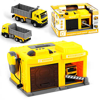 Ігровий набір гараж для машинок Спецтехніка (2 види, рація, світло, звук, у коробці) CLM - 553