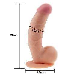 Реалістичний алоімітатор з мошонкою 8.5 The Ultra Soft Dude