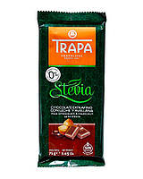 Шоколад молочный со стевией и фундуком Trapa Stevia Milk Chocolate & Hazelnut 0% Added Sugar, 75 г