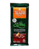 Шоколад молочний зі стевією та фундуком Trapa Stevia Milk Chocolate & Hazelnut 0% Added Sugar, 75 г