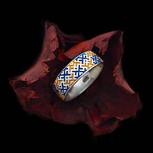 Орнамент, вишиванка, каблучка, кільце, емаль срібло 925 + емаль