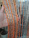 Штори нитки серпанок з люрексом райдужні № 3-14 помаранчевий/золотий 3 м на 2.8 м більше 50-ти кольорів, фото 6