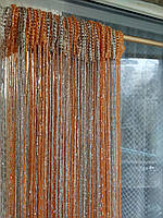 Шторы нити кисея с люрексом радужные № 3-14 оранжевый/золотой 3 м на 2.8 м более 50-ти расцветок