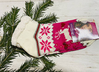 Шкарпетки жіночі теплі, овеча вовна 35-38, 39-41 короткі рожевий